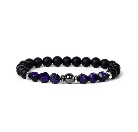 Naturstein Tigerauge Perlenarmband Mattschwarzer Stein Yoga Gebetsperlen Armband Mode Perlen Schmuck Für Damen Herren