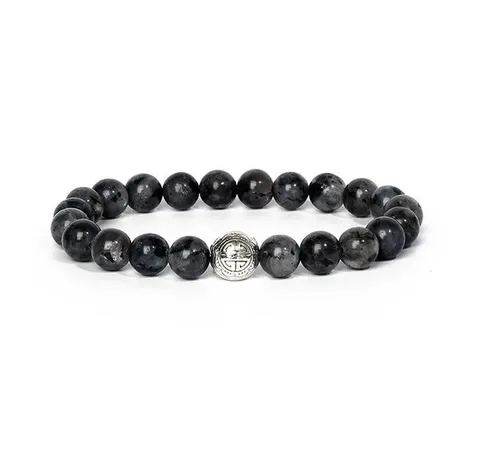 Natural Stone Bead Bracelet With Silver Alloy Spacer Yoga Healing Beaded Bracelets Fashion Jewelry Gift For Women Men