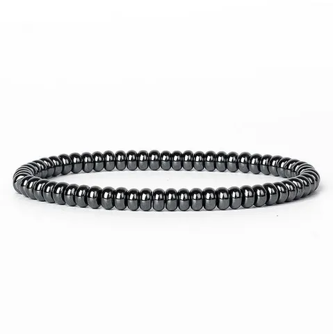 Faceted Abacus Bead Hematite Bracelet Natural Stone Energy Beaded Bracelets For Women Men Fashion Jewelry Gift