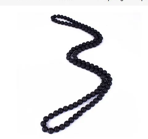 Natural Stone Yoga Necklace Beaded Volcanic Stone Tiger Eye Hematite Agate Jewelry For Men Women Meditation Healing