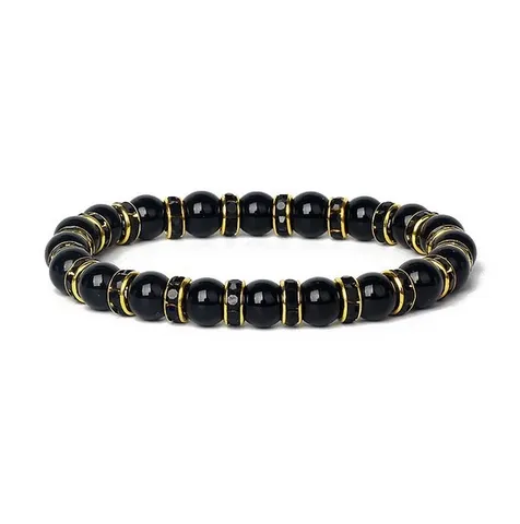 Gekralende Yoga Armband Met Strass Afstandshouder Agaat Chalcedoon Steen Boeddha Gebed Armband Mode Sieraden Cadeau Voor Vrouwen