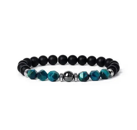 Naturstein Tigerauge Perlenarmband Mattschwarzer Stein Yoga Gebetsperlen Armband Mode Perlen Schmuck Für Damen Herren