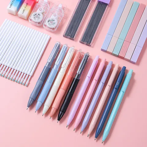 Morandi Kleur Schrijfwaren Set Student Esthetische Gelpen Correctieband Gum Potlood