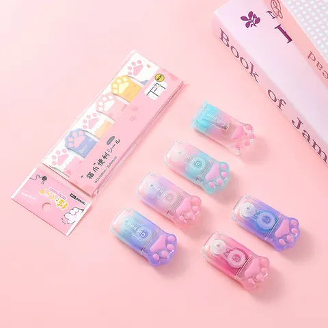 Cute Cat Paw Correction Tape Stationery Set Portable Student Multi Piece School Supply Gift Box Cute Kawaii Design