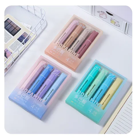Morandi Color Aesthetic Pastel Highlighters Chisel Tip Marker Pens For Student Journaling Office School Supplies