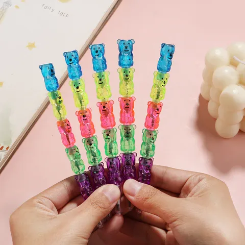Creative Non-Sharpening Building Block Pencil Cute Bear Detachable Student Drawing Writing Stationery