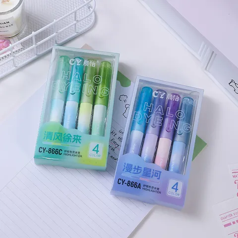 Gradient Highlighter Pens Aesthetic Cute Pastel Highlighters Chisel Tip Marker For School Office Writing Journaling