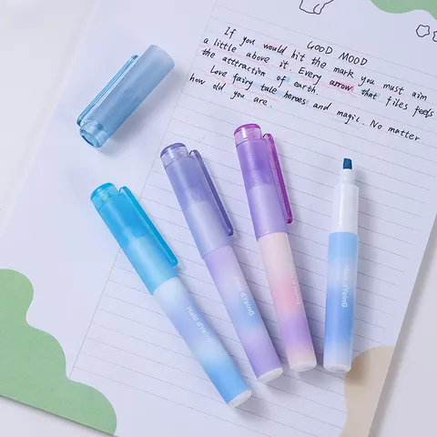 Gradient Highlighter Pens Aesthetic Cute Pastel Highlighters Chisel Tip Marker For School Office Writing Journaling