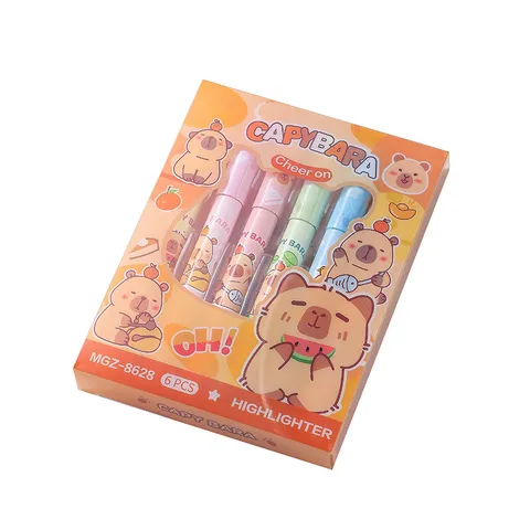 Cute Capybara Unicorn Highlighter Pastel Aesthetic Colored Pens Marker For Student Journaling Office School Supplies