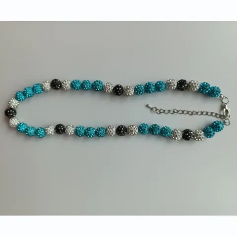 Shamballa Rhinestone Ball Necklace And Bracelet Set Crystal Pave Cross Pendant Fashion Jewelry For Women