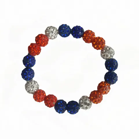 Shamballa Rhinestone Polymer Clay Ball Elastic Necklace Bracelet Set Colorful Crystal Rhinestone Hip Hop Fashion Jewelry For Women