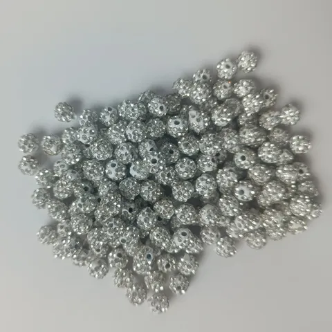 Weiß Strass Ton Shamballa Perlen Disco Ball Perlen Für Armband Schmuckherstellung DIY Handwerk Zubehör