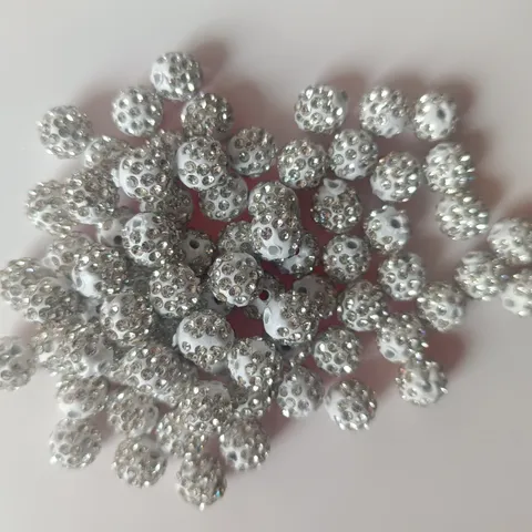 Cuentas Shamballa de Arcilla Coloridas con Estrés Pavimentadas Cuentas Sueltas de Bola de Discoteca para Manualidades DIY