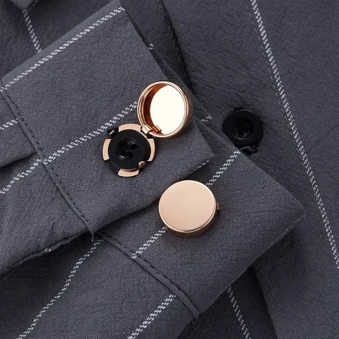 European Fashion Copper Electroplated No-Sew Button Covers For Shirt Collar Cufflinks Detachable DIY Decorative Accessories