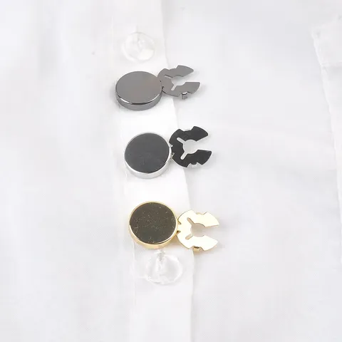 European Fashion Copper Electroplated No-Sew Button Covers For Shirt Collar Cufflinks Detachable DIY Decorative Accessories