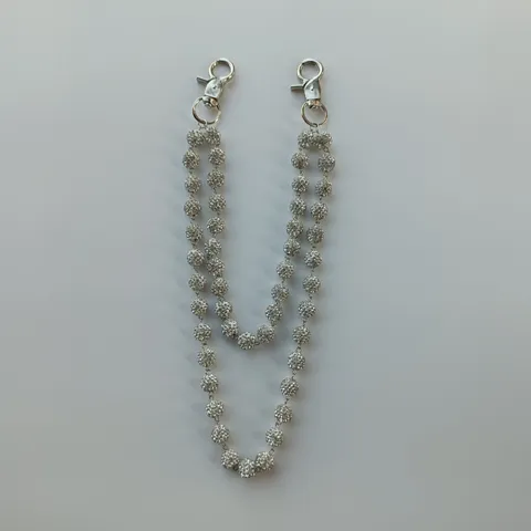 Rhinestone Shamballa Bead Pants Chain Hip Hop Waist Chain Double Layer Rhinestone Bag Hanging Chain Body Jewelry