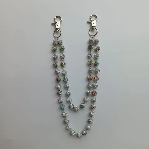 Rhinestone Shamballa Bead Pants Chain Hip Hop Waist Chain Double Layer Rhinestone Bag Hanging Chain Body Jewelry