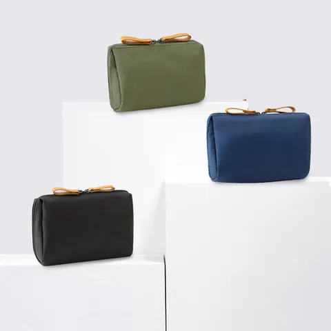 Portable Mini Nylon Makeup Bag Multi-functional Lipstick Storage Pouch Travel Sanitary Napkin Organizer Zippered Handheld Bag
