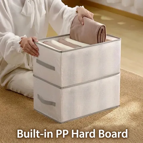 Foldable Clothes Organizer Box With Grids And Handle For Jeans T-shirt Wardrobe Drawer Divider Washable Mesh Storage Container