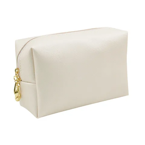 Women Portable Octagonal Makeup Bag Large Capacity Waterproof PU Leather Travel Toiletry Organizer Solid Color Cosmetic Pouch