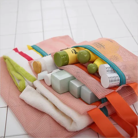 Portable Travel Storage Mesh Bags Polyester Clothes Organizer Foldable Luggage Packing Pouches For Suitcase Unisex Travel Accessories