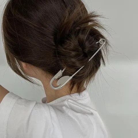 Übergroßer Sicherheitsnadel-Haarstab Für Damen Minimalistisch Eisen Metall Lack Haarschmuck Mode Haarnadel Für Dutts Täglich Hochzeit Party Schmuck