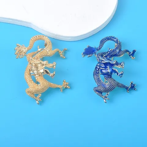 Chinesisches Tierkreisjahr Des Drachen Brosche Luxus Legierung Strass Drachen Nadel Für Mantel Jacke Mode Schmuck Zubehör Für Herren Damen