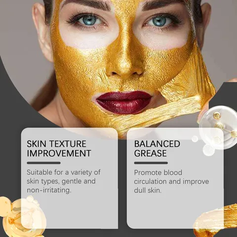 Masque Visage Peel Off Or 24K Collagène Hydratant Nettoyage En Profondeur Soin Des Pores Anti Âge Avec Pinceau Applicateur