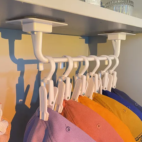 Multifunctional 360 Degree Rotating Plastic Clothes Hanger Clip Hat Sock Storage Hook Home Organizer Drying Clip