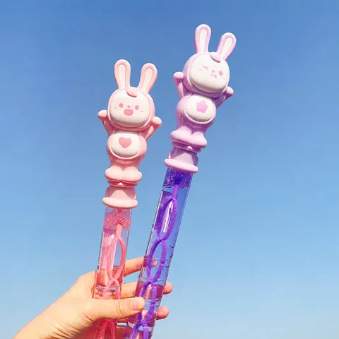 Kinder Handgehaltenes Großes Seifenblasen Spielzeug Cartoon Dinosaurier Kaninchen Blume Zauberstab Outdoor Interaktiver Kunststoff Seifenblasenmacher