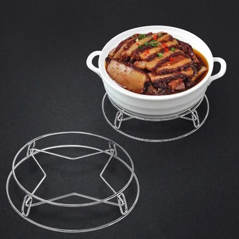Stainless Steel Pot Rack Kitchen Trivet Heat Insulation Steamer Stand Anti-Scald Cookware Holder Minimalist Home Storage