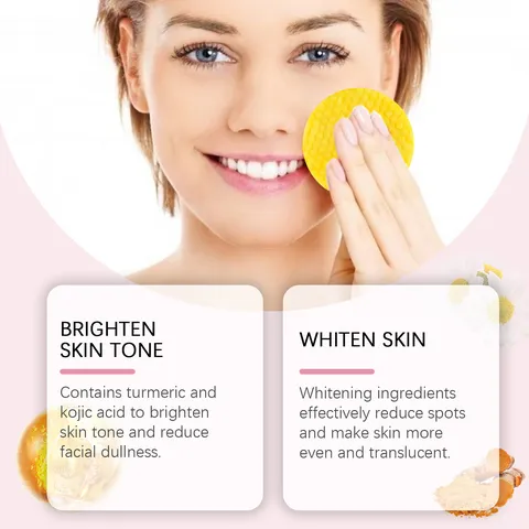 Turmeric Kojic Acid Facial Cleansing Pads Gentle Exfoliating Deep Pore Cleaning Moisturizing Brightening Skincare