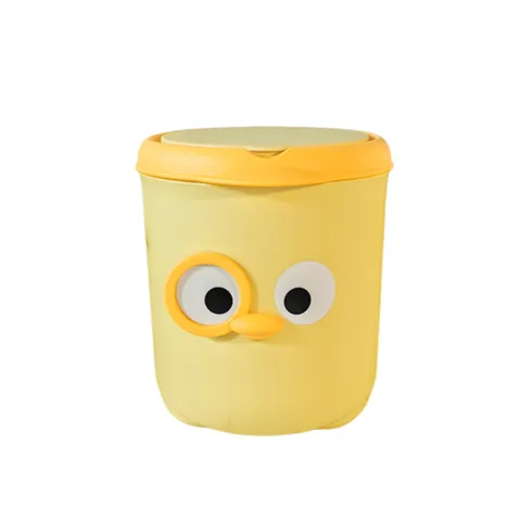 Mini Desktop Mülleimer Süße Cartoon Ente Form Kunststoff Eimer Mit Deckel Für Büro Tisch Schlafzimmer Aufbewahrung