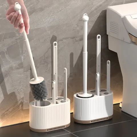 Modern Household Toilet Brush Set Wall Mounted Toilet Cleaning Brush With Storage Holder Bathroom Cleaning Tool