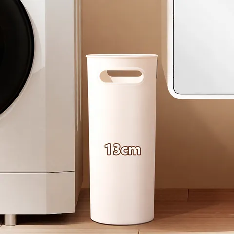 Papelera de Hueco Estrecho Papelera de Plástico Delgada Diseño Sin Tapa Con Anillo de Fijación de Bolsa Para Hogar Cocina Baño Sala de Estar
