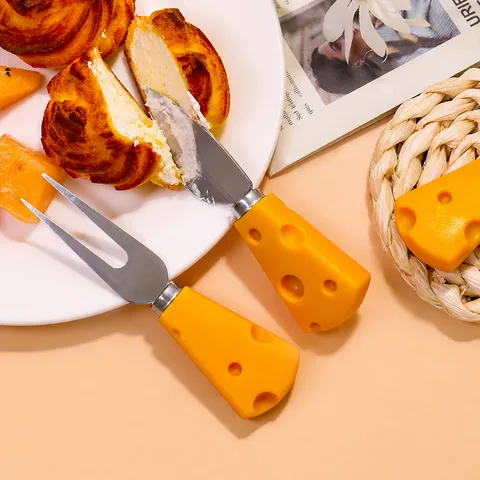 Vaisselle Occidentale Créative en Forme de Fromage en Acier Inoxydable Couteau à Beurre et Fruits Fourchette Cuillère