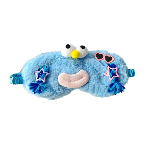 Cute Funny Plush Eye Mask Cartoon Soft Blindfold For Sleeping Rest Student Travel Eye Patch Sleep Aid Home Travel Women
