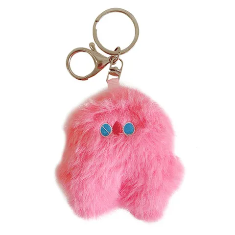 Cute Plush Monster Keychain Fluffy Cartoon Bag Pendant Student Schoolbag Hanging Ornament Birthday Gift Couple Friend
