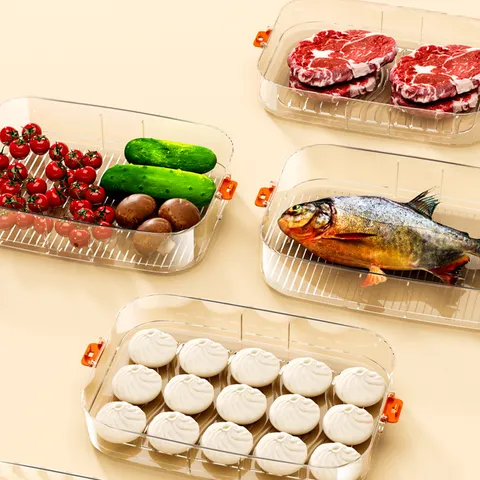 Boîte de Rangement Multicouche pour Raviolis en Plastique de Qualité Alimentaire Réfrigérateur Congélateur Boîte de Conservation avec Couvercle Organisateur de Cuisine