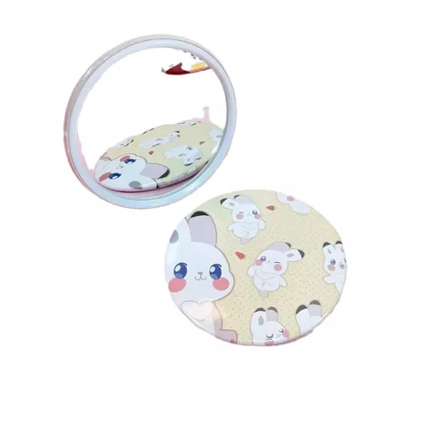 Mignon Miroir de Poche Dessin Animé Miroir de Maquillage Rond Mini Portable Miroir Cosmétique Compact Pour Femmes