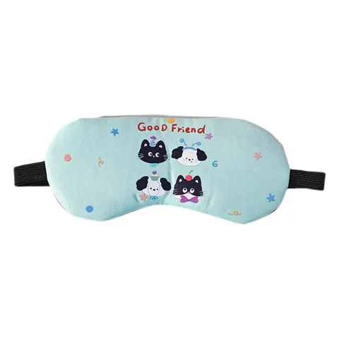Cartoon Printed Sleep Eye Mask Polyester Shading Soft Eye Shade For Sleeping Travel Night Rest Cute Animal Fruit Design