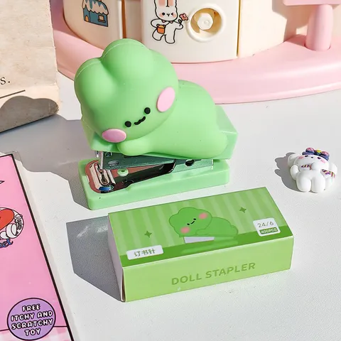 Mignon Mini Agrafeuse Animaux Dessin Animé Ensemble Portable Petit Agrafeuse De Bureau Avec Agrafes Cadeau Papeterie