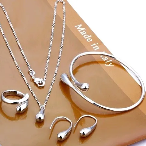 Mode Legering Waterdruppel Vierdelige Set En Schildpad Halsketting Oorbellen Sieraden Sets Vrouwen Trendy Strass Sieraden