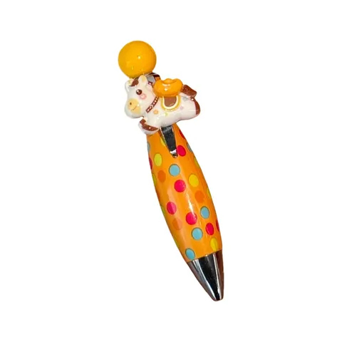 Stylo à Bille à Pois Dopamine Créatif Mignon Stylo Gras Cadeau Étudiant Papeterie Stylo d'Écriture Pendentif Animal de Dessin Animé