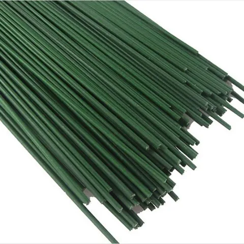 Green Plastic Coated Iron Wire Flower Stems DIY Artificial Flower Bouquet Making Accessories Floral Arrangement Stem Supplies