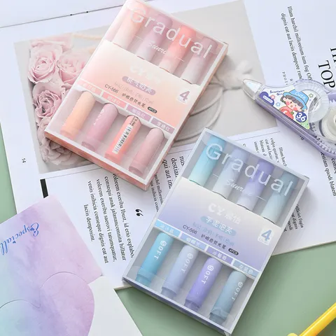 Aesthetic Morandi Color Highlighter Pens Set Chisel Tip Pastel Highlighters For Student Journaling Office Note Taking