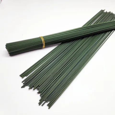 Green Plastic Coated Iron Wire Flower Stems DIY Artificial Flower Bouquet Making Accessories Floral Arrangement Stem Supplies