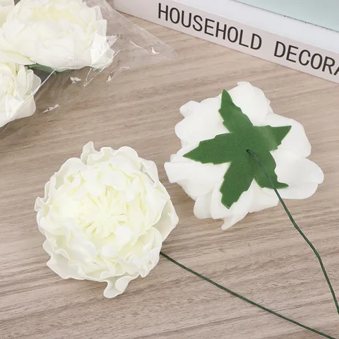 European Style Artificial Peony Flowers PE Foam Flower Heads With Stems For Gift Box Bouquet Wedding Home Decor