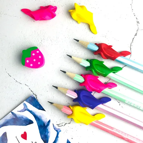 Silicone Pencil Gripper Cute Little Fish Posture Correction Pen Holder For Student Kids Writing Stationery