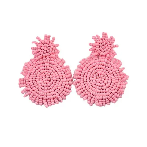 Handgefertigte Gewebte Glasperlen Ohrhänger Bohemian Geometrische Runde Ohrringe Für Damen Strand Urlaub Mode Schmuck Zubehör